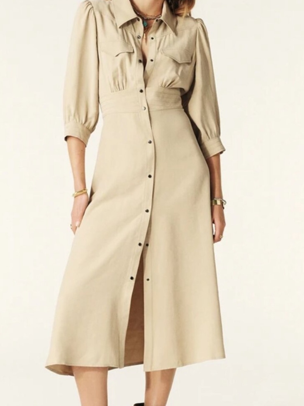BA&SH Lettra Midi Dress NWT